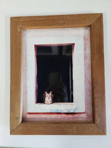 Wood Framed cat framed Wall Art