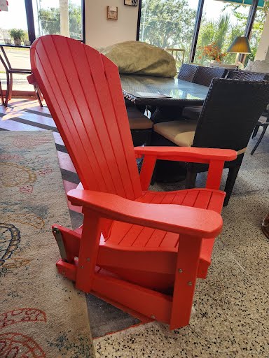 FINCH Red Adirondack Glider Chair