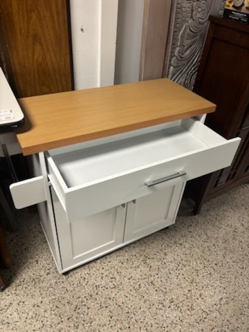 White /Wood Tone Kitchen Island