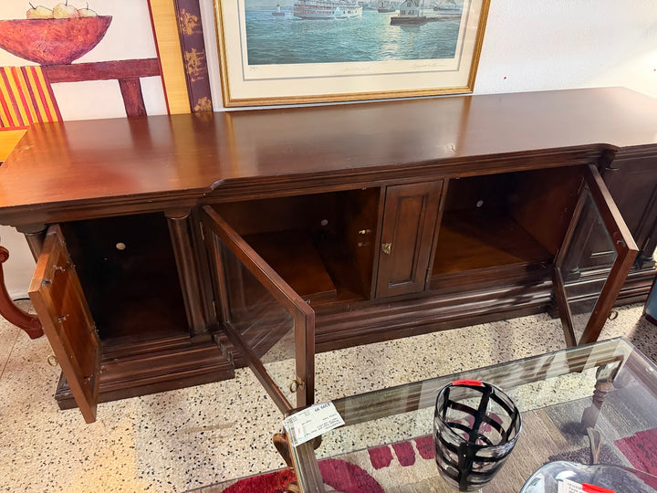 Dark Solid  Wood Entertainment Center