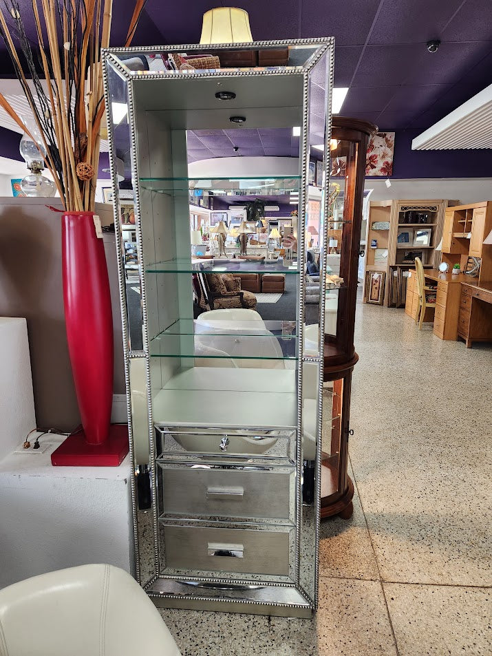 Tall Mirrored Display Unit