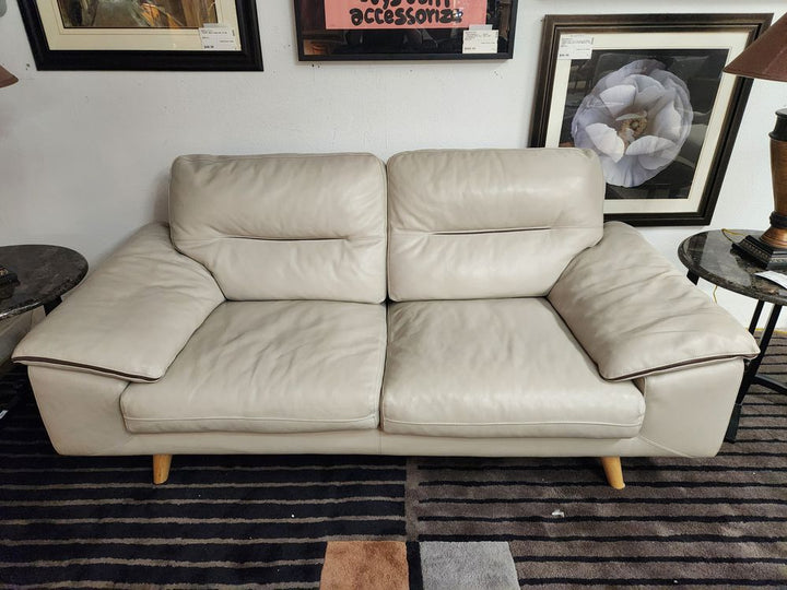 Beige Leather Sofa