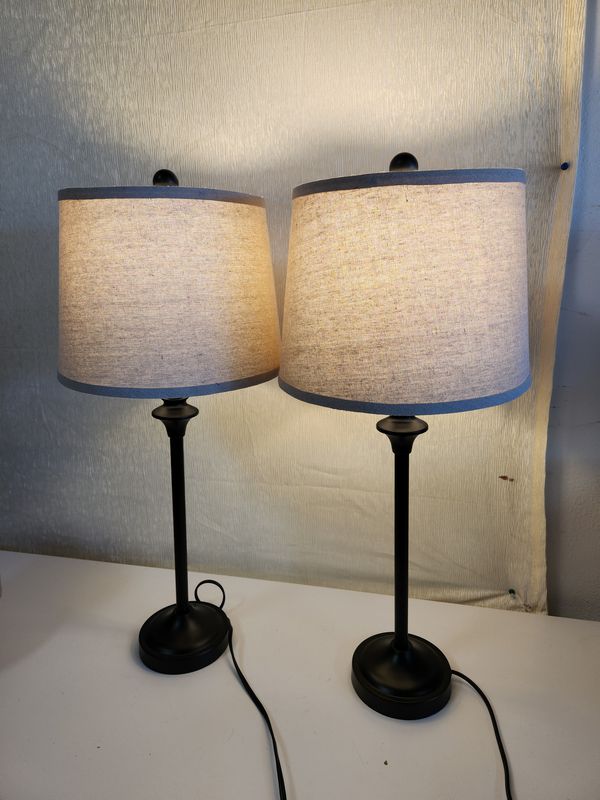 28"H Black Metal Table Lamps