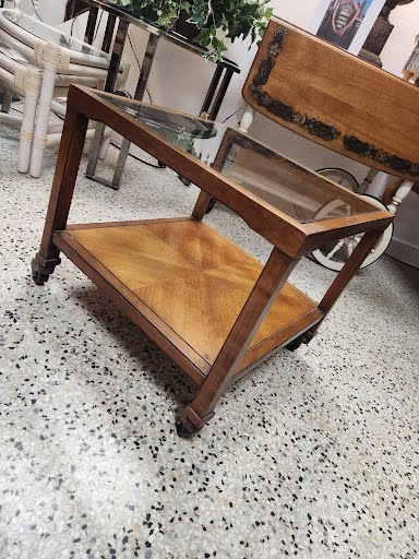 Drexel End Table with Glass Insert