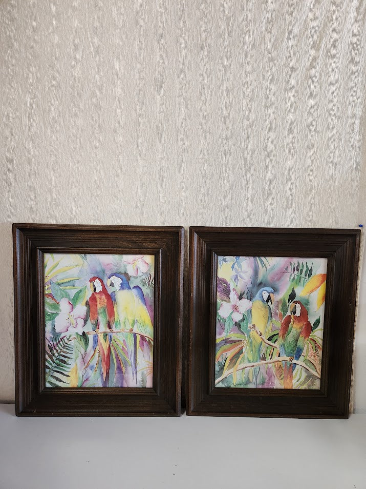 Tropical Parrots Wall Art