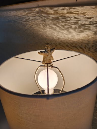 Blue Striped Table Lamp