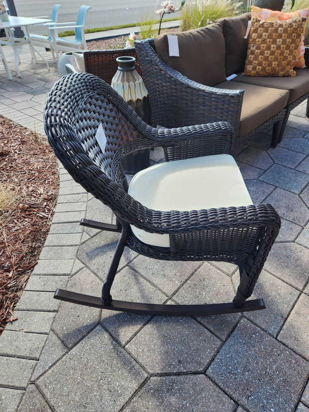 Outdoor Espresso Rocking Chair BRAND NEW