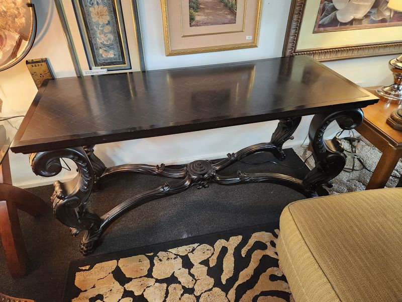 Black Marble Top Sofa Table