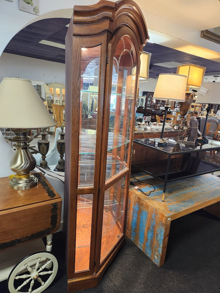 Solid Oak Curio Cabinet