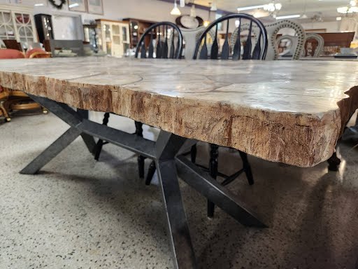 Arhaus Handcrafted Petrified Wood Dining Table