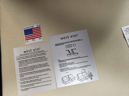 WEST ELM Love Seat w/ Chaise - Blue Cobalt