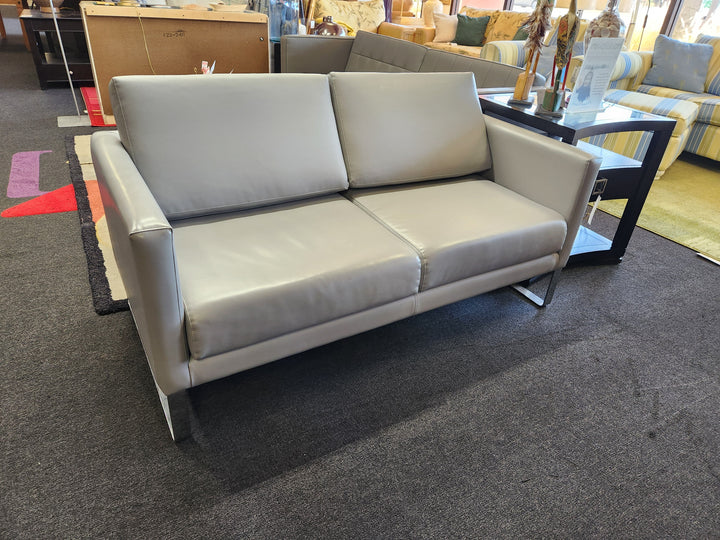 Grey Vinyl Love Seat