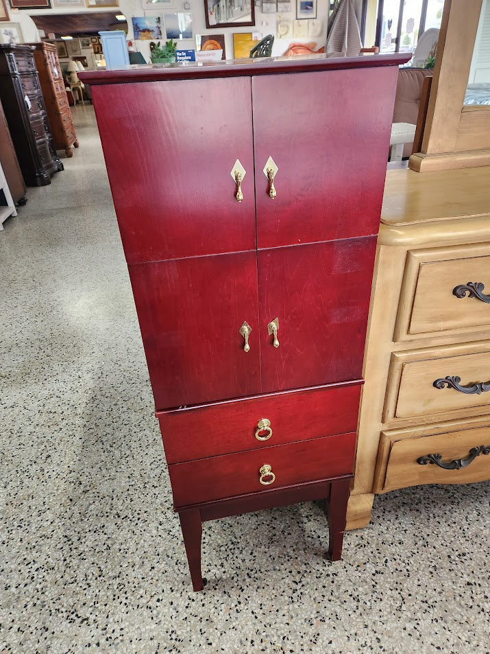 Cherry Wood Jewelry Armoire