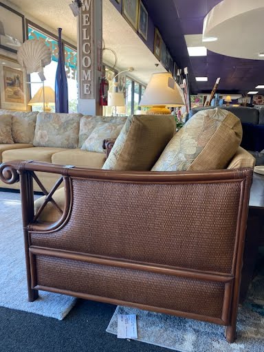 Dark Brown Bamboo/Ratan Love Seat