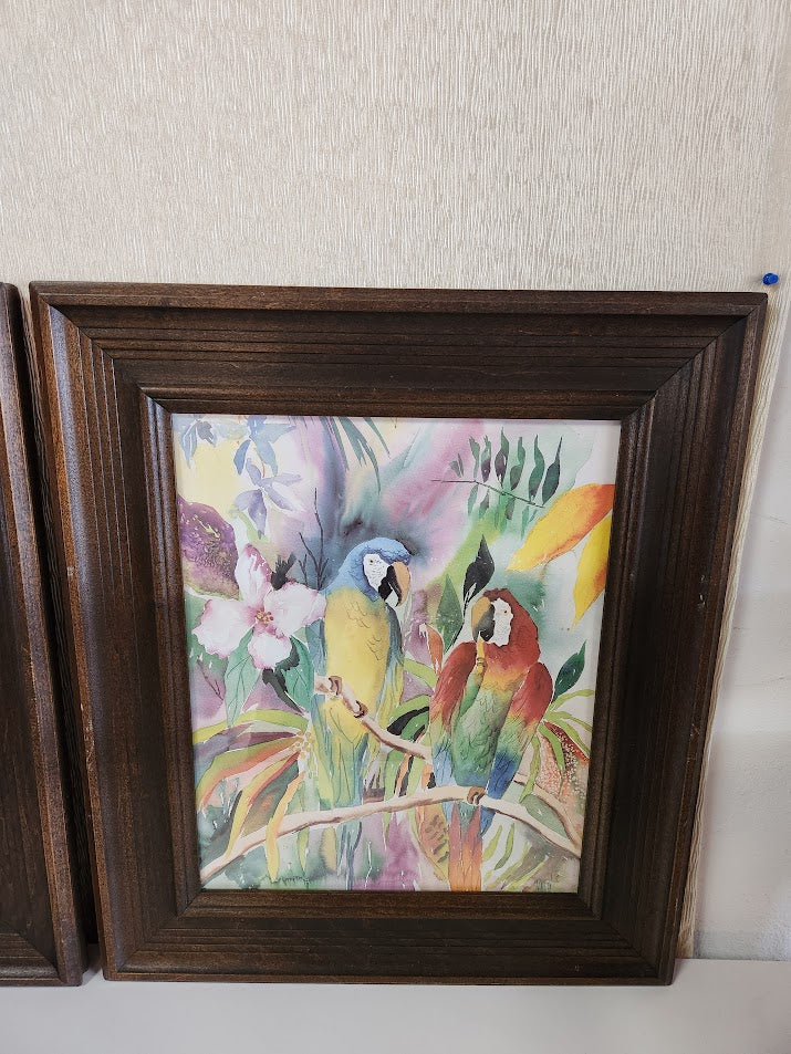 Tropical Parrots Wall Art