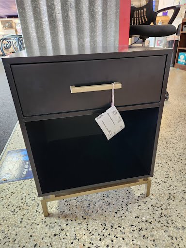 Black Single Drawer Nightstand