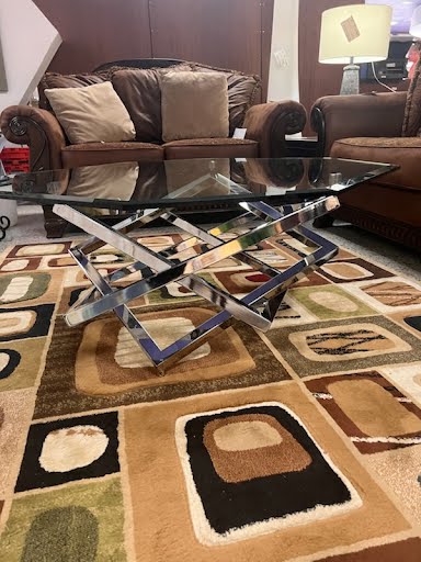 42x17" Glass Top Coffee Table