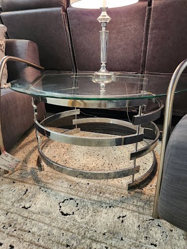 35" Round Glass Top Coffee Table