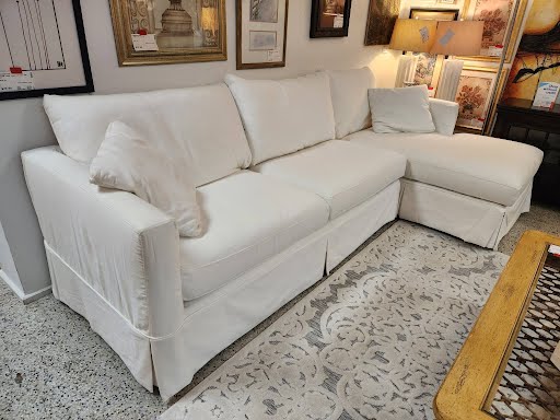 Crate & Barrel White Chaise Sofa