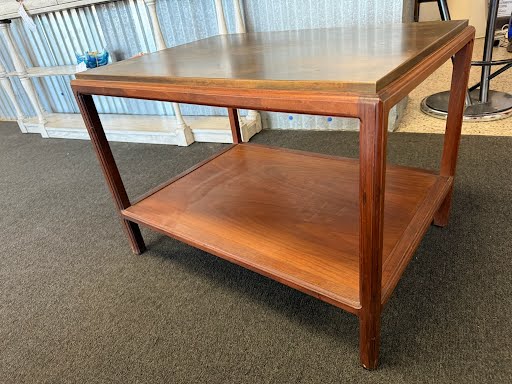 Wood Base Copper Top End Table