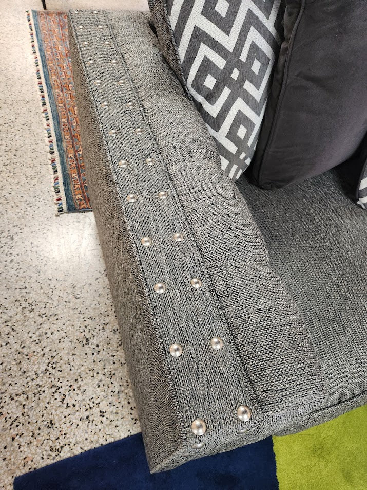 Grey Tufted Love Seat
