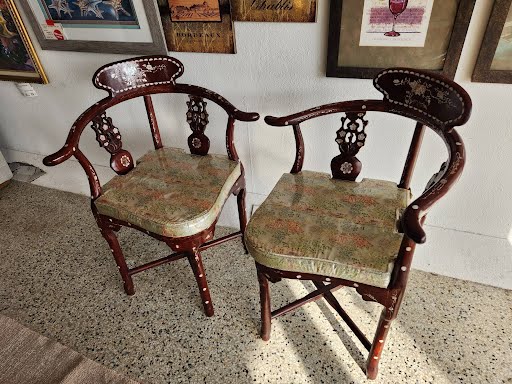 SET OF 2 | Oriental Rosewood Corner Chairs