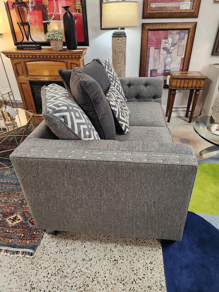 Grey Tufted Love Seat