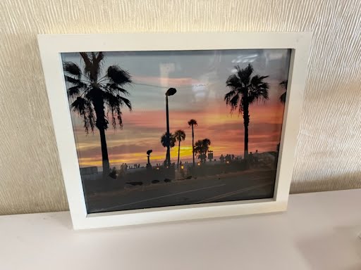 9x11" Sunset Palms Photograph - White Frame