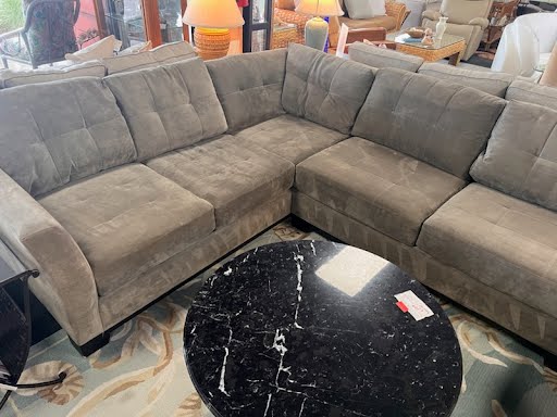 Sectional Grey Tufted U Shape