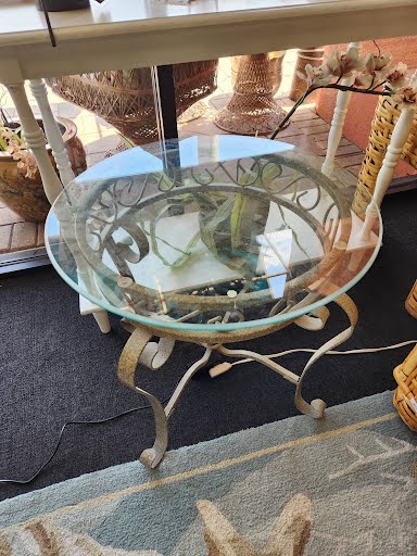 SET OF 2- Glass top End Table