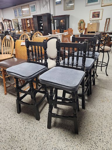 Dark Wood Barstools (Set of 4)