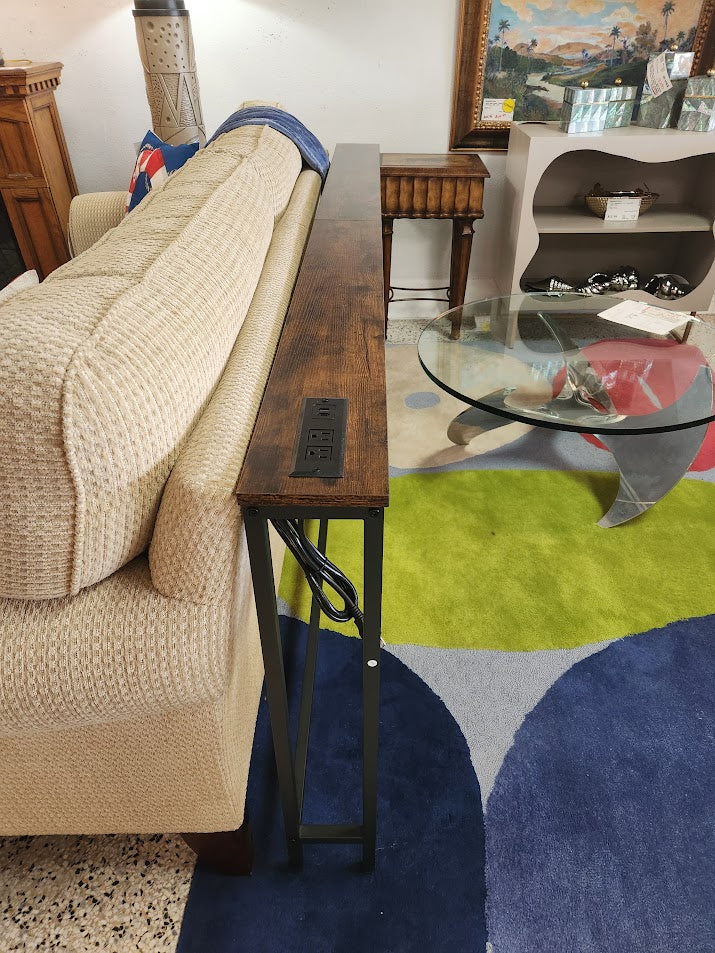 Wood Sofa Table With Power Outlets