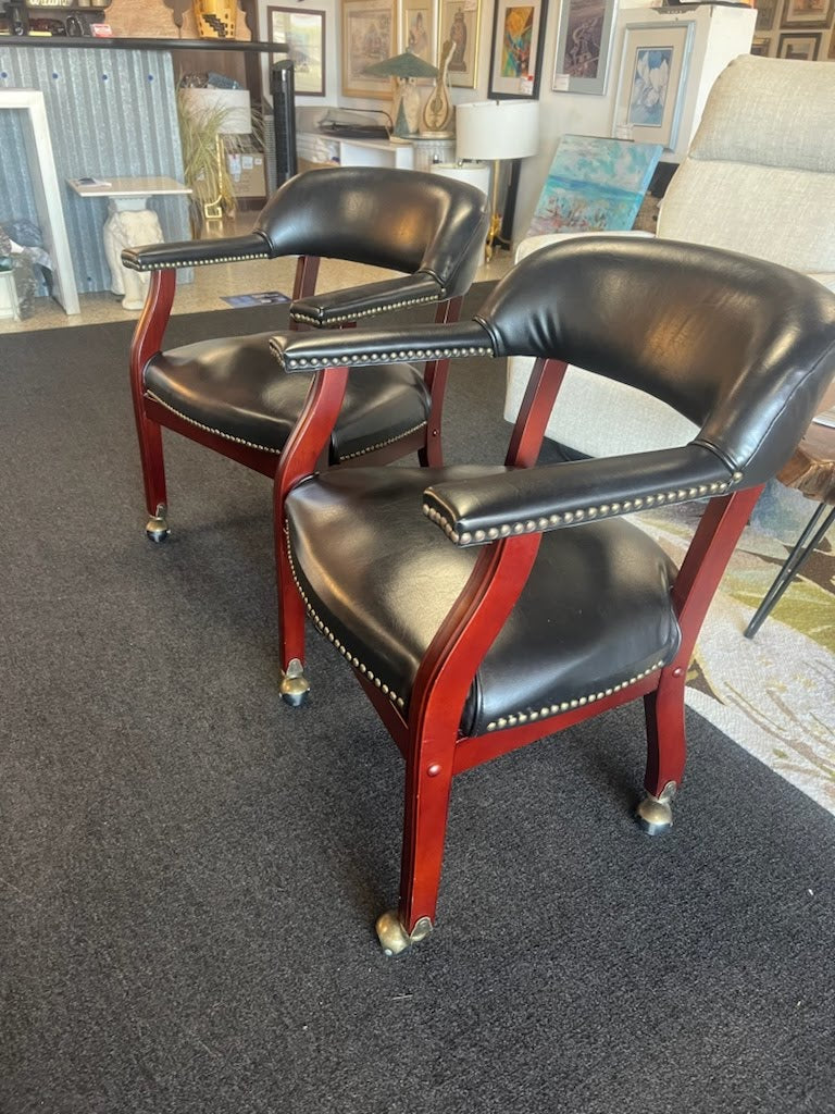Cherry Desk Chair on Casters