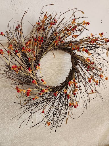 Rustic Berry and Twig Wreath 18R"