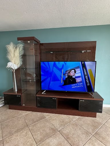 Entertainment Center High Gloss Brwn