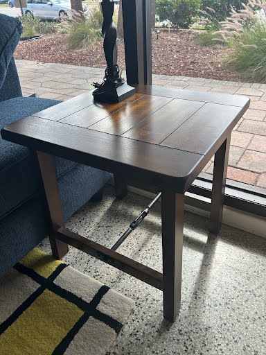 SET OF2- Wood Industrial Style End Table