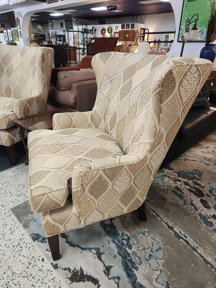 Beige Print Haverty's Chair