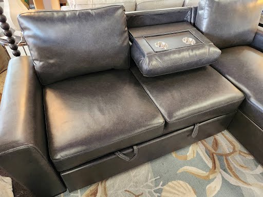 Sleeper Sofa - Charcoal w. Storage Chaise
