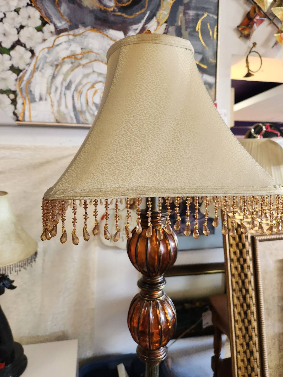 Floor Lamp, Beaded Shade, 60" height