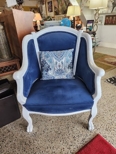 White and Blue Custom Chair