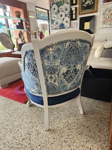White and Blue Custom Chair