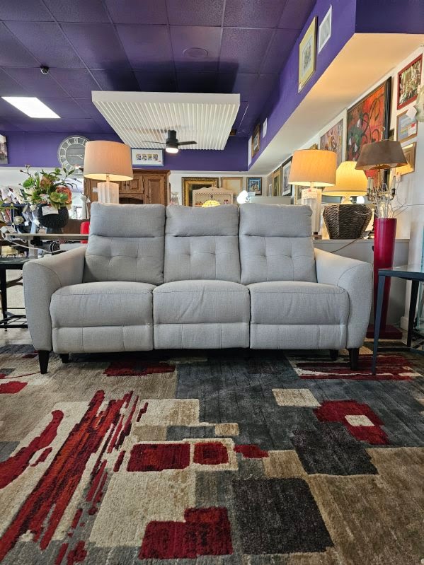 Grey Double Recliner Sofa