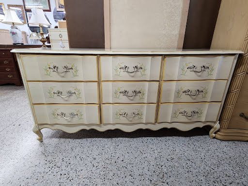 69W" French Provencial Dresser- Cream/Floral Design