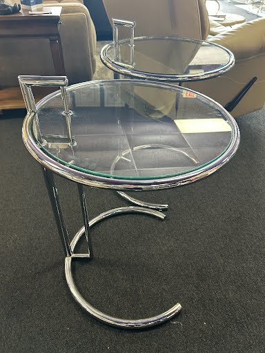 SET OF 2- Glass & Chrome End Table