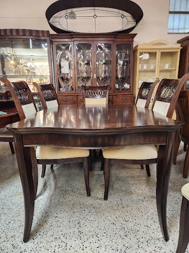 72x44" Dining Table Set - Dark Wood Finish