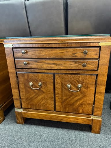 Lane Wood/Glass Top  Nightstand