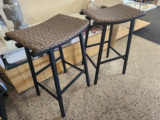 SET OF 2- Black Base Bar Stools