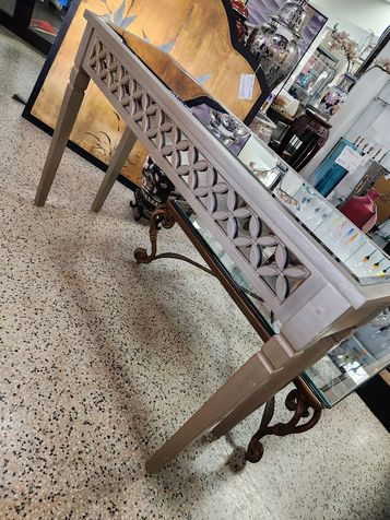 Silver Mirror Top Sofa Table
