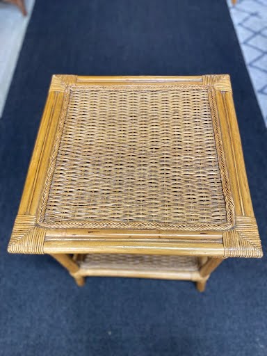 Bamboo Glass Top End Table