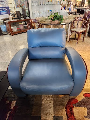 Blue Vinyl Arm Chair